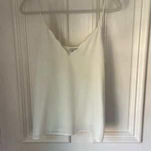 Scalloped white tank